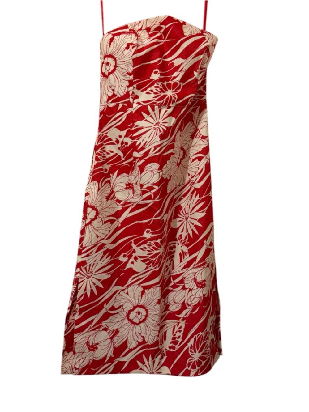 Vintage Express Stretch Rare Strapless Hawaiian Modern Midi Dress⭐️⭐️⭐️⭐️⭐️ - Picture 7 of 10